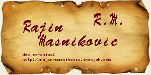 Rajin Masniković vizit kartica